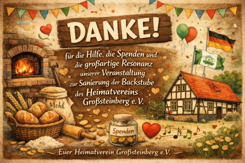 Dank an alle Spender und Besucher, die dazu beigetragen haben, das wir mit der Renovierung unserer Bäckerei vorankommen