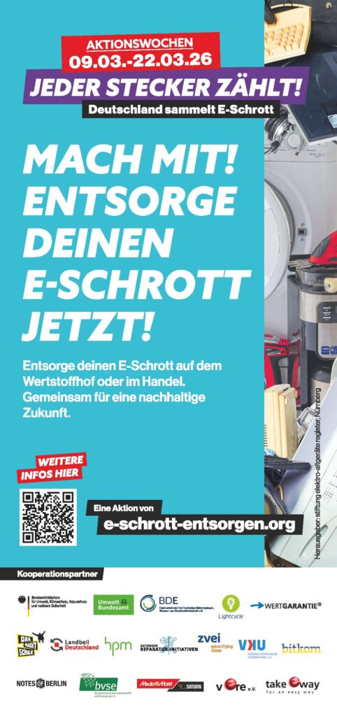 „Jeder Stecker zählt! Deutschland sammelt E-Schrott“ startet im März