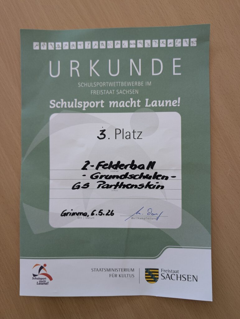 3. Platz beim 2- Felderball- Turnier