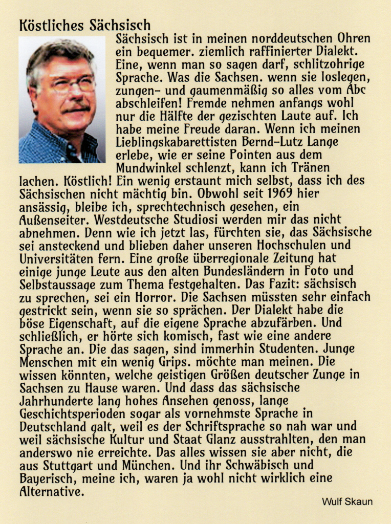 Sächsisch – Prügelknabe der Nation